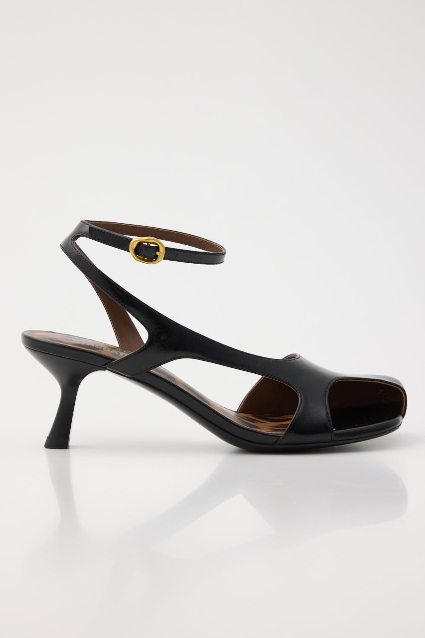 ポイントレオパードモードサンダル BLK 23.5cm