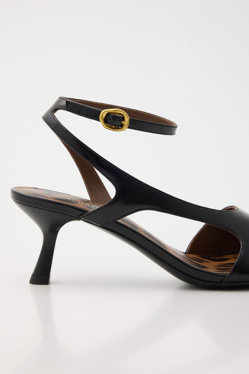 ポイントレオパードモードサンダル BLK 23.5cm