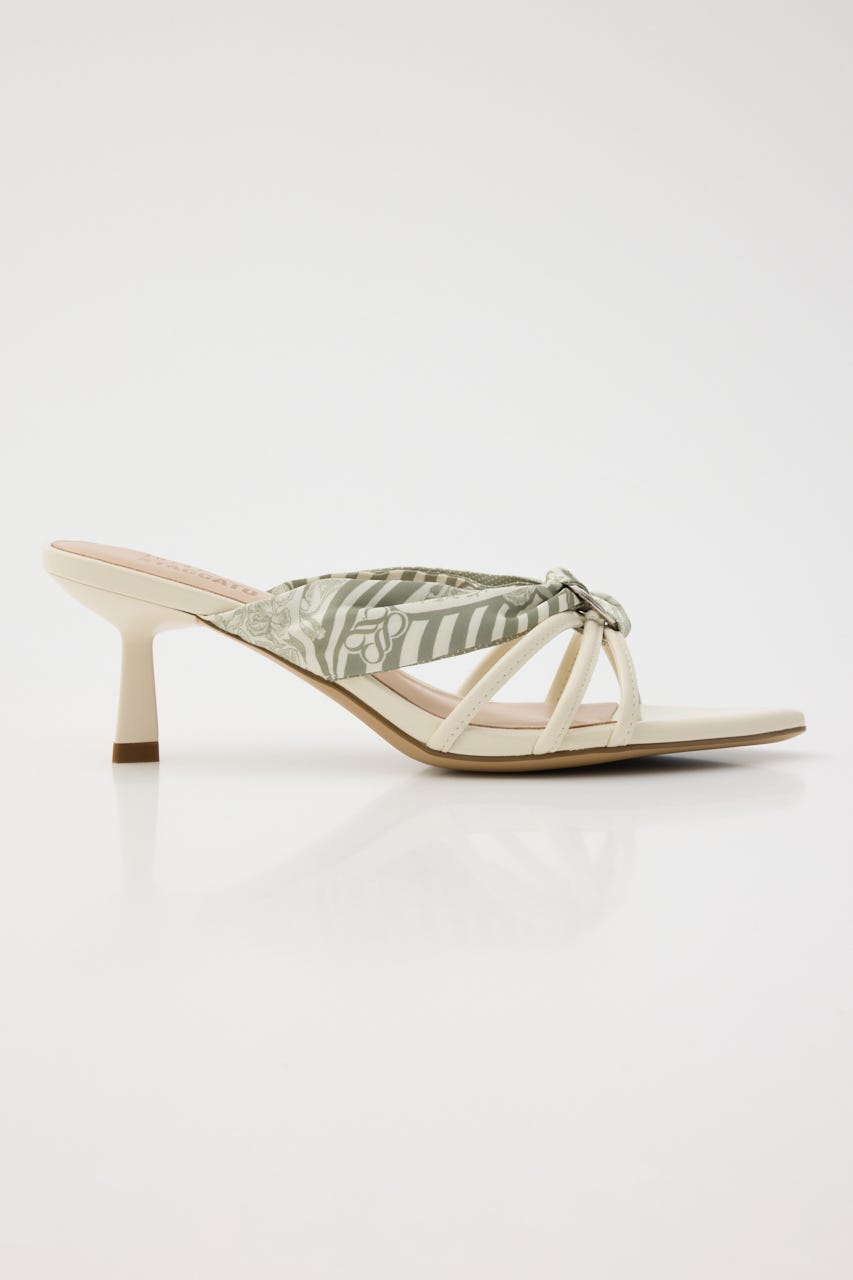 STACCATO メタリック シルバー ビジュー付き ミュール 22.5cm