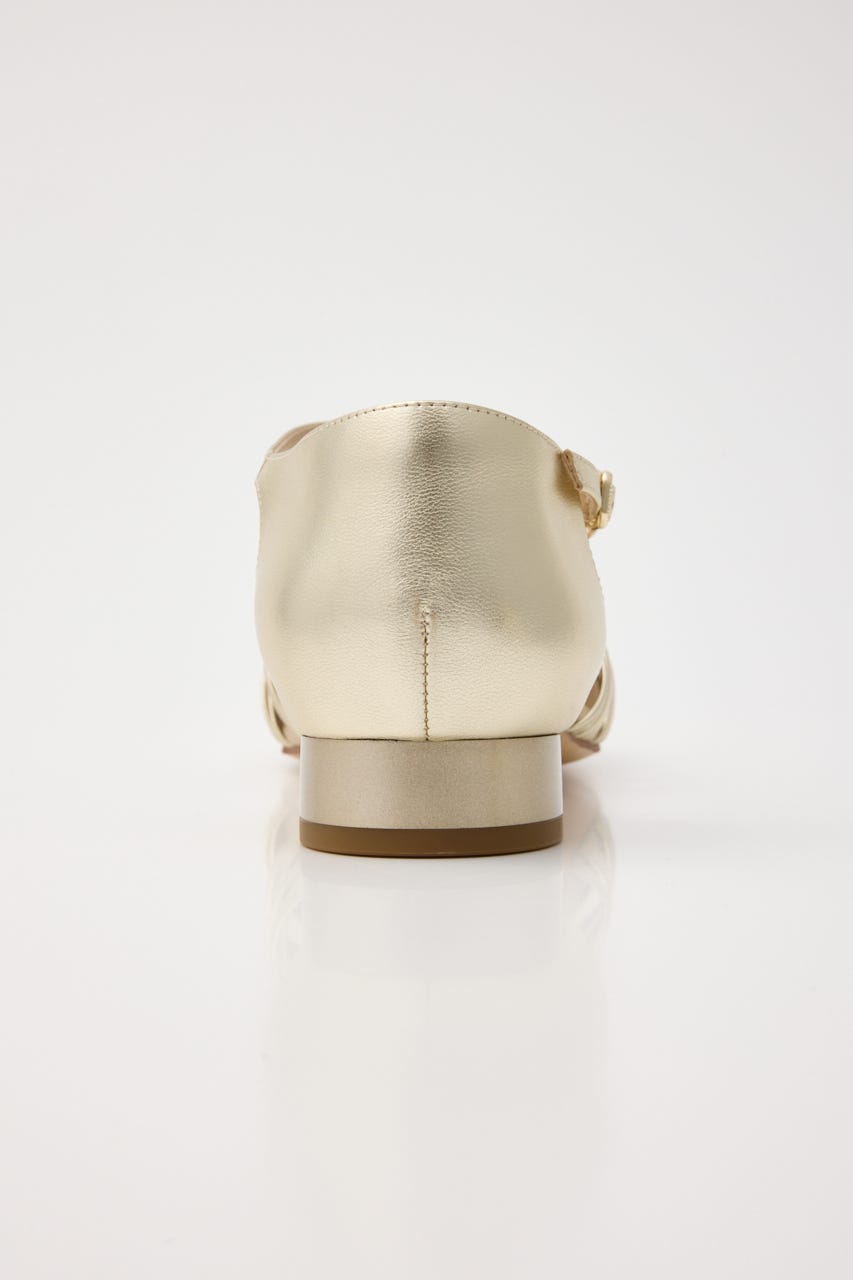 Tストラップフィッシュボーンシューズ GLD 24.0cm