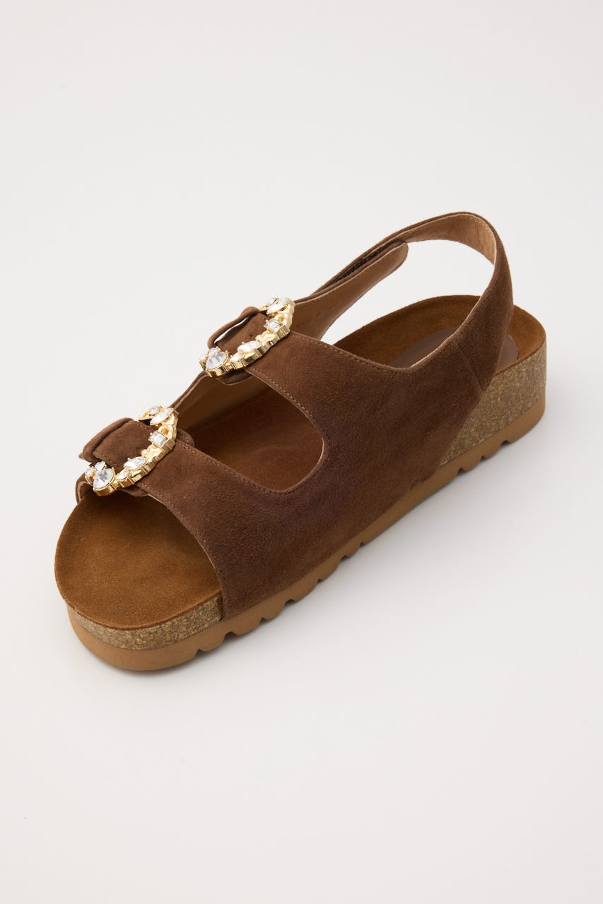 カラフルビジューフットベッドサンダル D/BRN 22.5cm