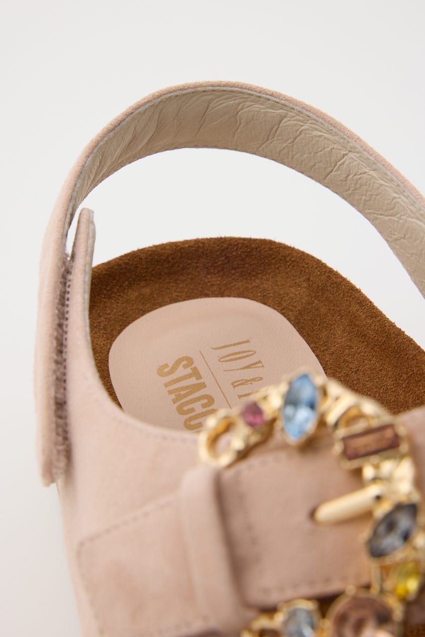 カラフルビジューフットベッドサンダル D/PNK 24.0cm