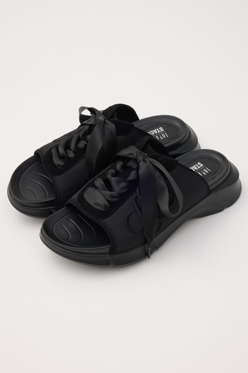 モッチーラップサンダル BLK 22.5cm