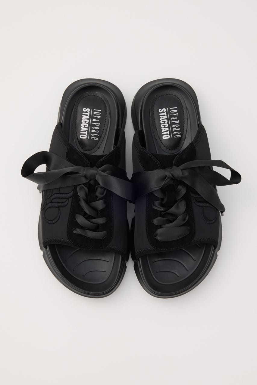 モッチーラップサンダル BLK 22.5cm