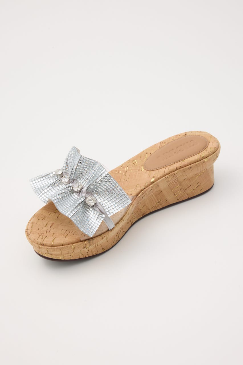 ラッフルストーンコルクプラットフォーム SLV 23.5cm