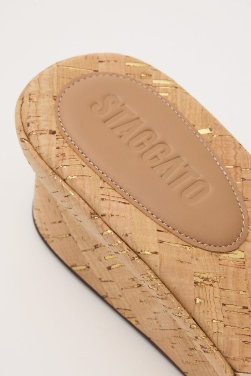 ラッフルストーンコルクプラットフォーム SLV 23.5cm