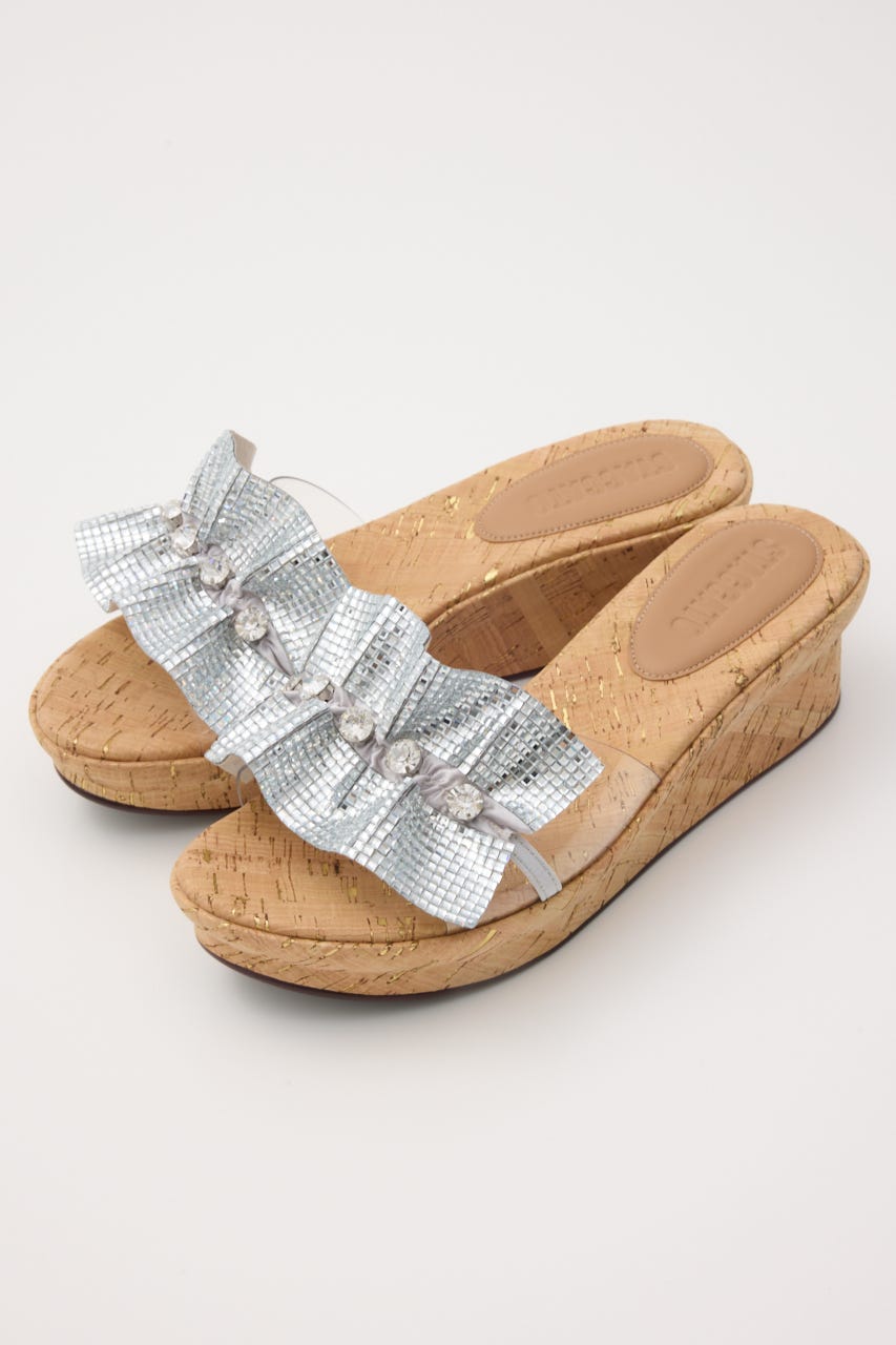 STACCATO | ラッフルストーンコルクプラットフォーム (サンダル