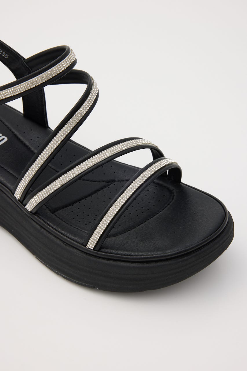 スリングベルトソフティーコンフォートサンダル BLK 22.0cm