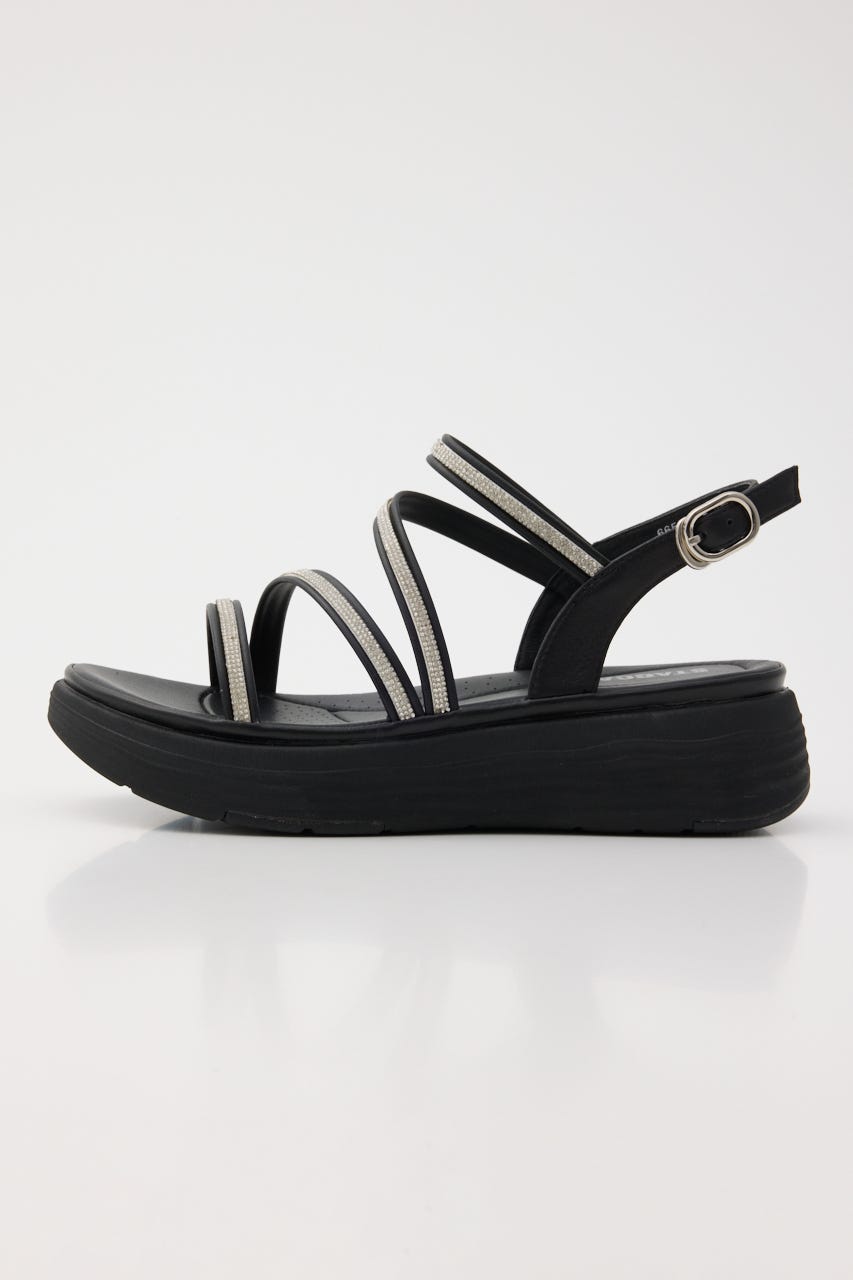 スリングベルトソフティーコンフォートサンダル BLK 22.0cm