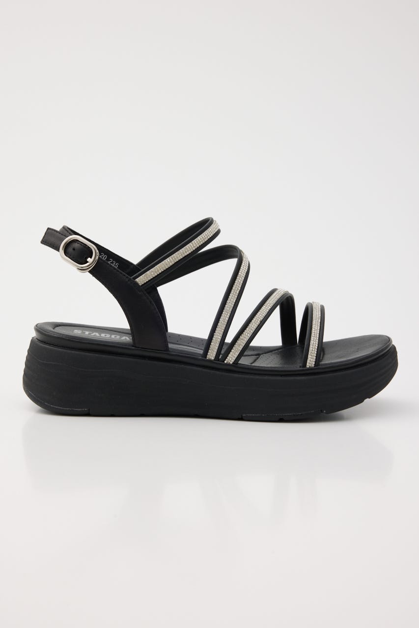 スリングベルトソフティーコンフォートサンダル BLK 22.0cm