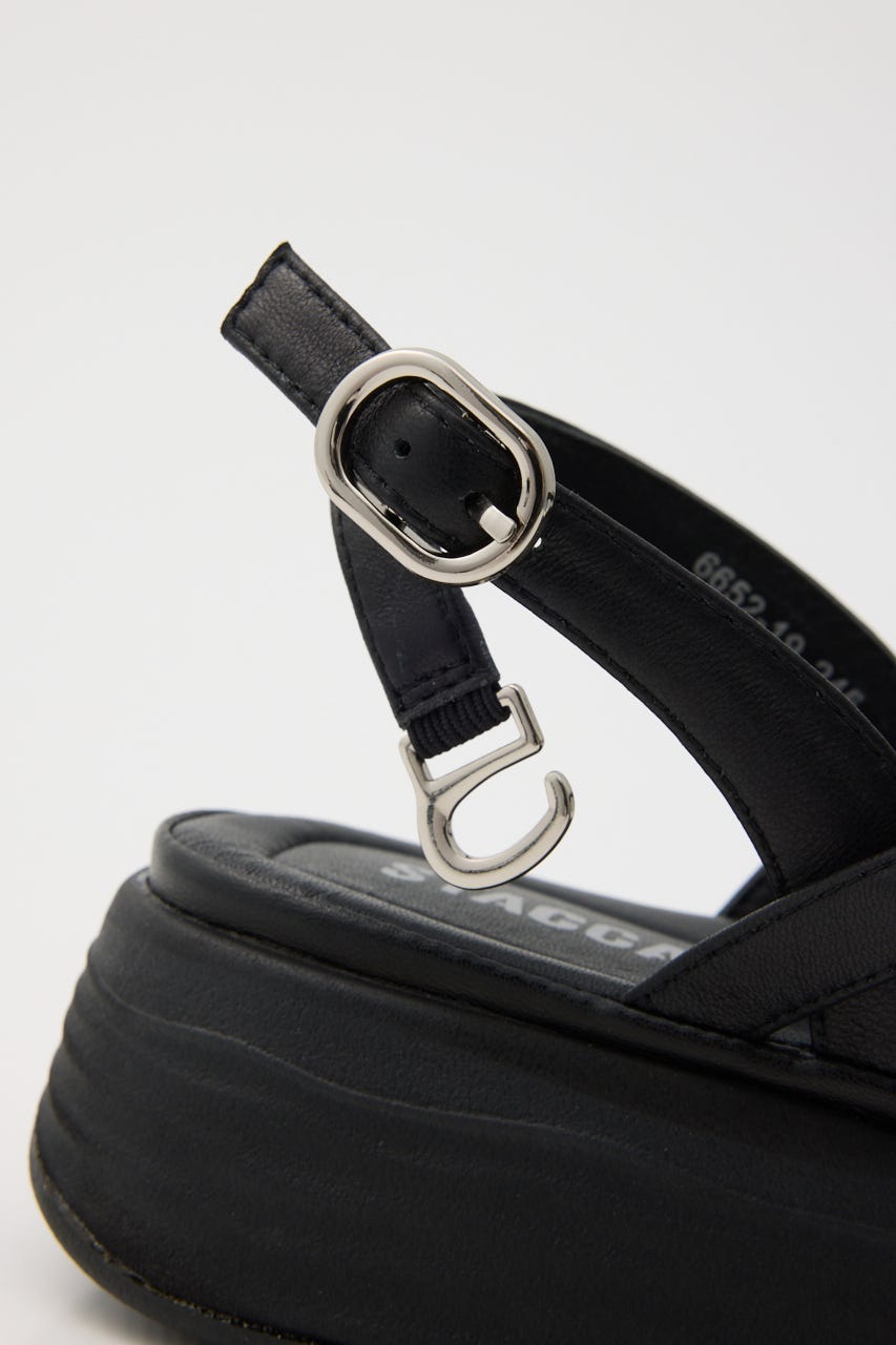 BIGストーンソフティーコンフォートサンダル BLK 23.5cm