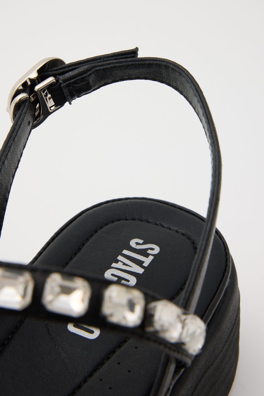 BIGストーンソフティーコンフォートサンダル BLK 23.5cm