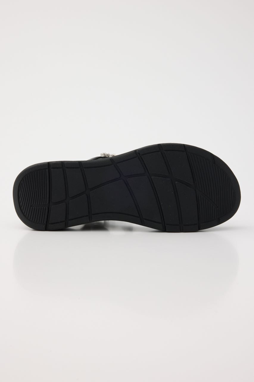 BIGストーンソフティーコンフォートサンダル BLK 23.5cm