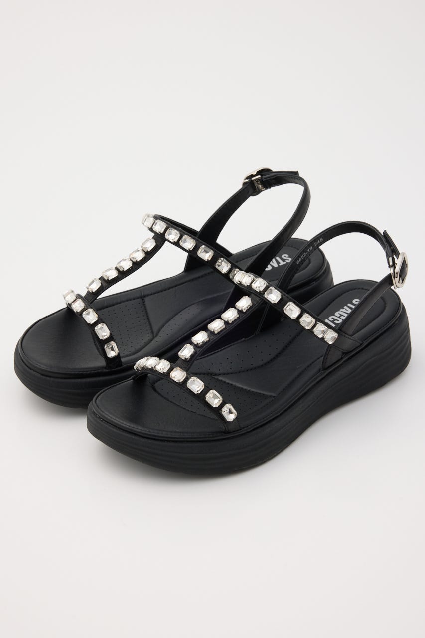 BIGストーンソフティーコンフォートサンダル BLK 23.5cm