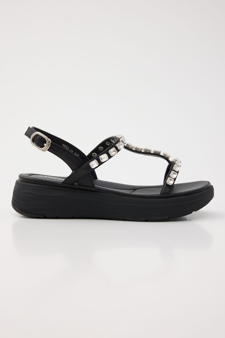 BIGストーンソフティーコンフォートサンダル BLK 23.5cm