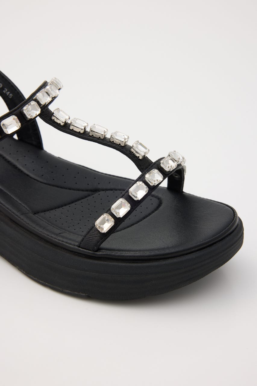 BIGストーンソフティーコンフォートサンダル BLK 23.5cm