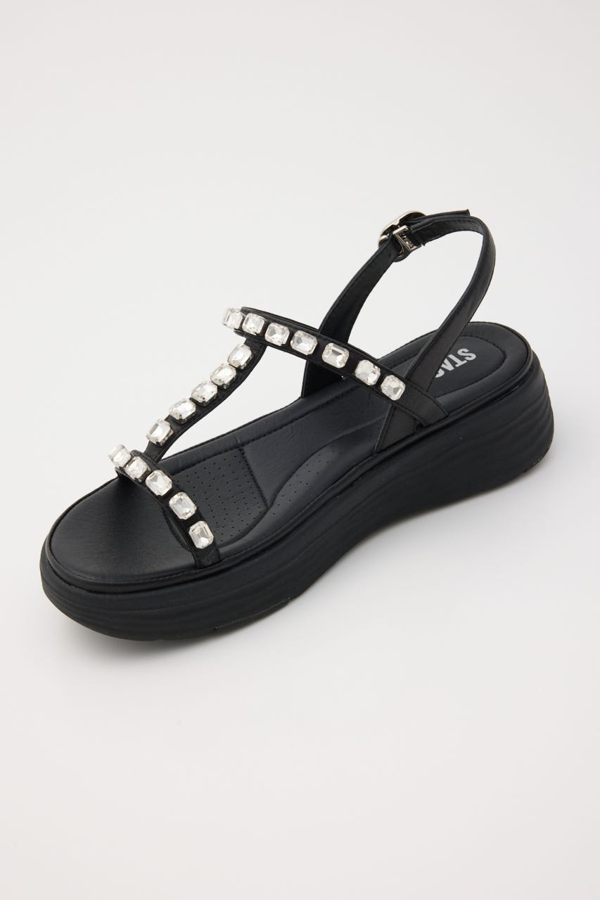 BIGストーンソフティーコンフォートサンダル BLK 23.5cm