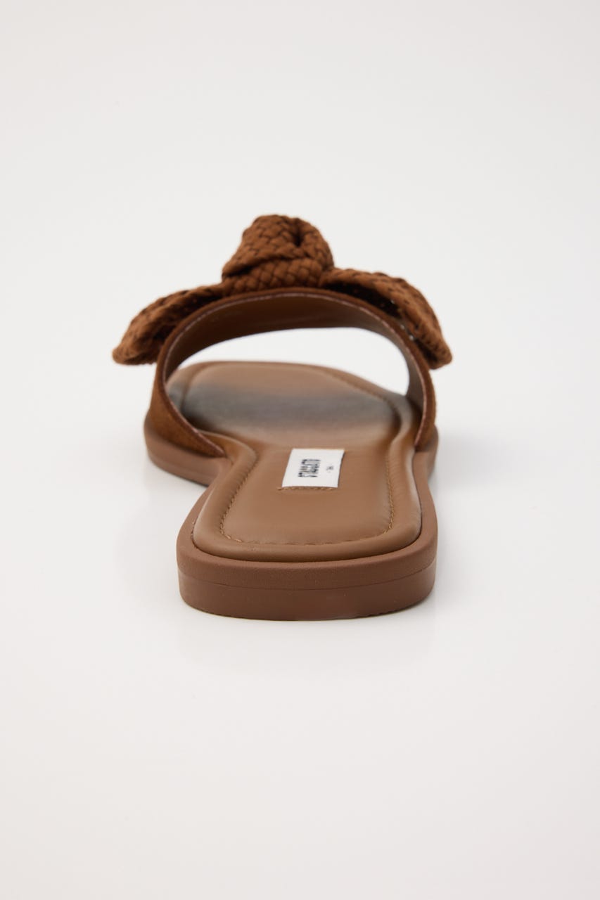 BIGリボンイントレチャートフラット D/BRN 24.5cm