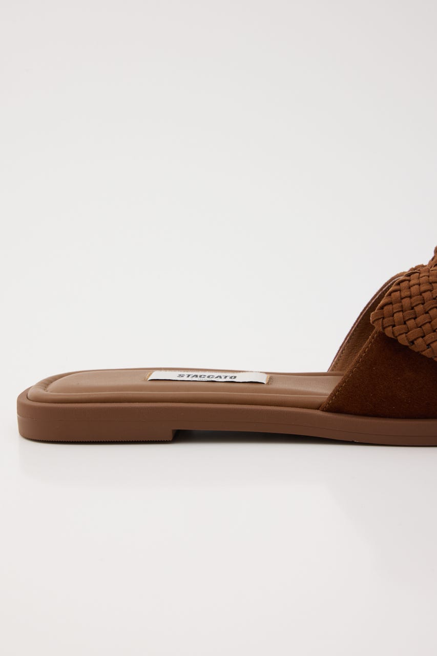 BIGリボンイントレチャートフラット D/BRN 24.5cm