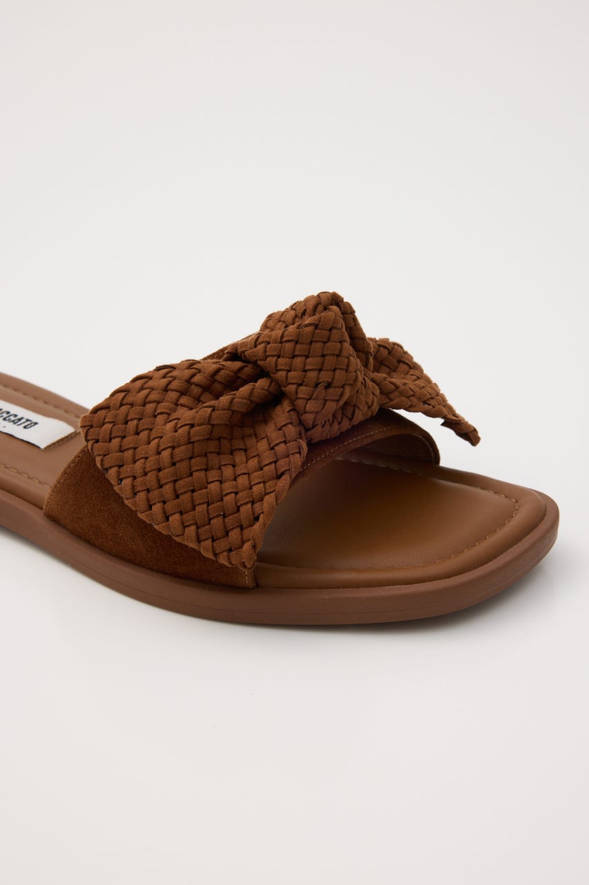 BIGリボンイントレチャートフラット D/BRN 24.5cm