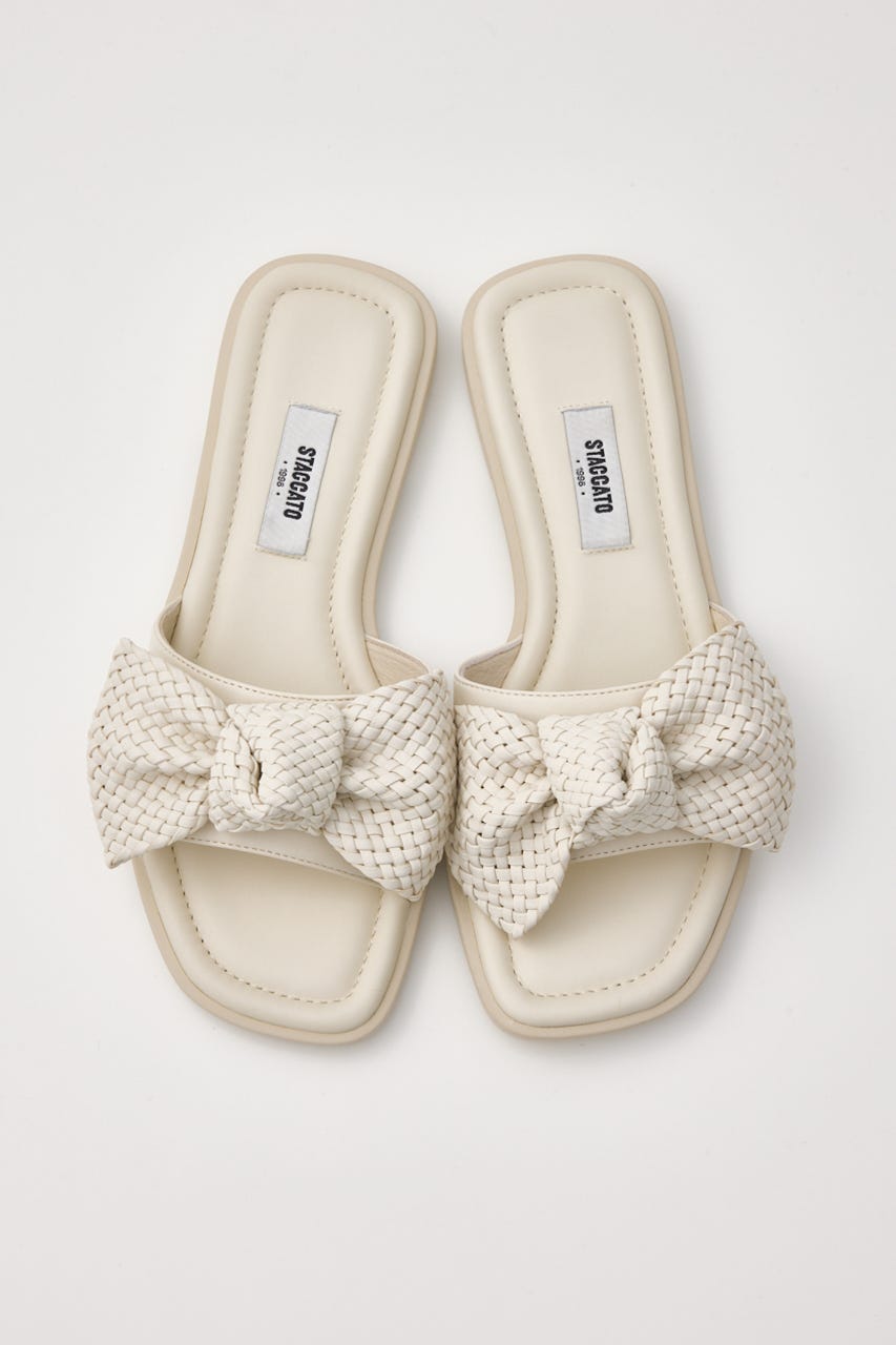 BIGリボンイントレチャートフラット WHT 24.0cm