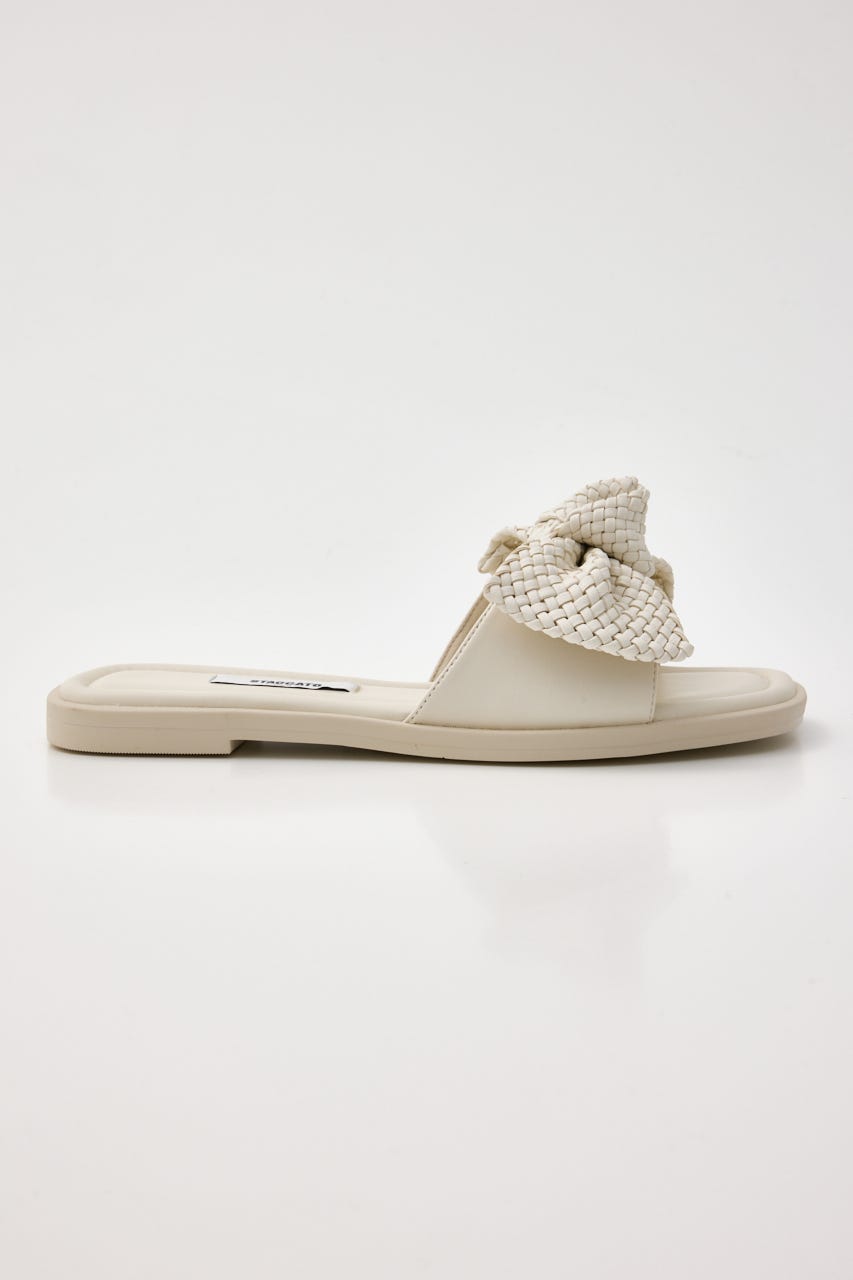 BIGリボンイントレチャートフラット WHT 24.0cm