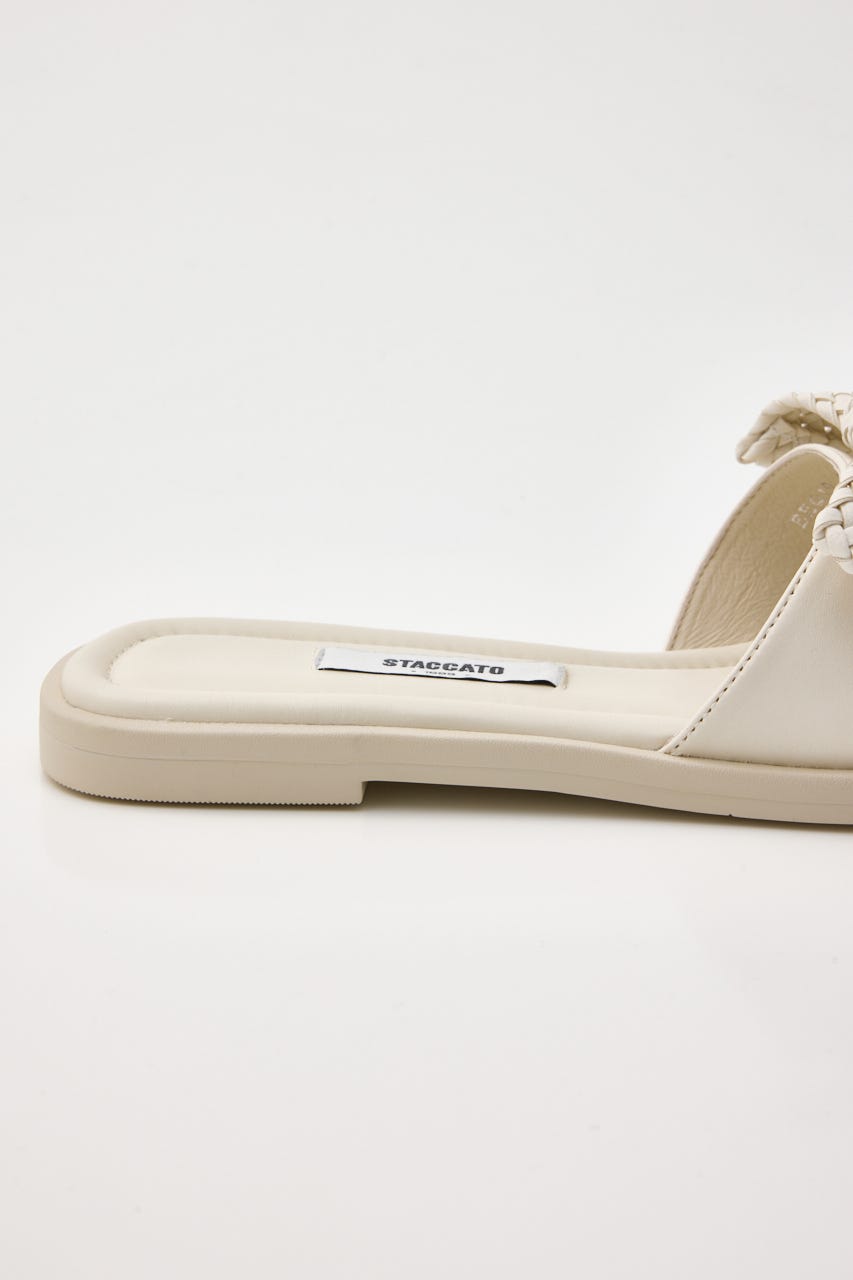 BIGリボンイントレチャートフラット WHT 24.0cm