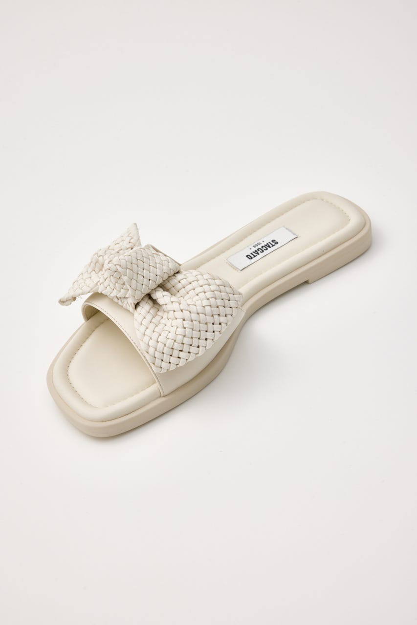 BIGリボンイントレチャートフラット WHT 24.0cm