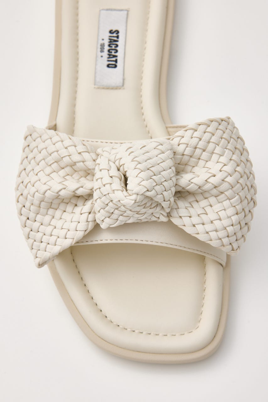 BIGリボンイントレチャートフラット WHT 24.0cm