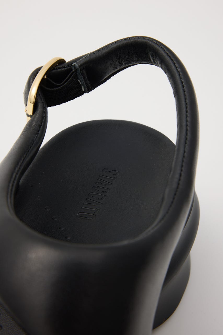 ラウンドシェイプスリングサンダル BLK 23.5cm