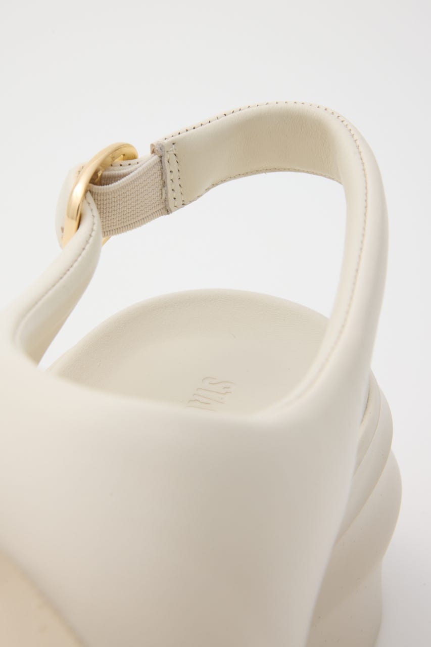 ラウンドシェイプスリングサンダル WHT 24.0cm