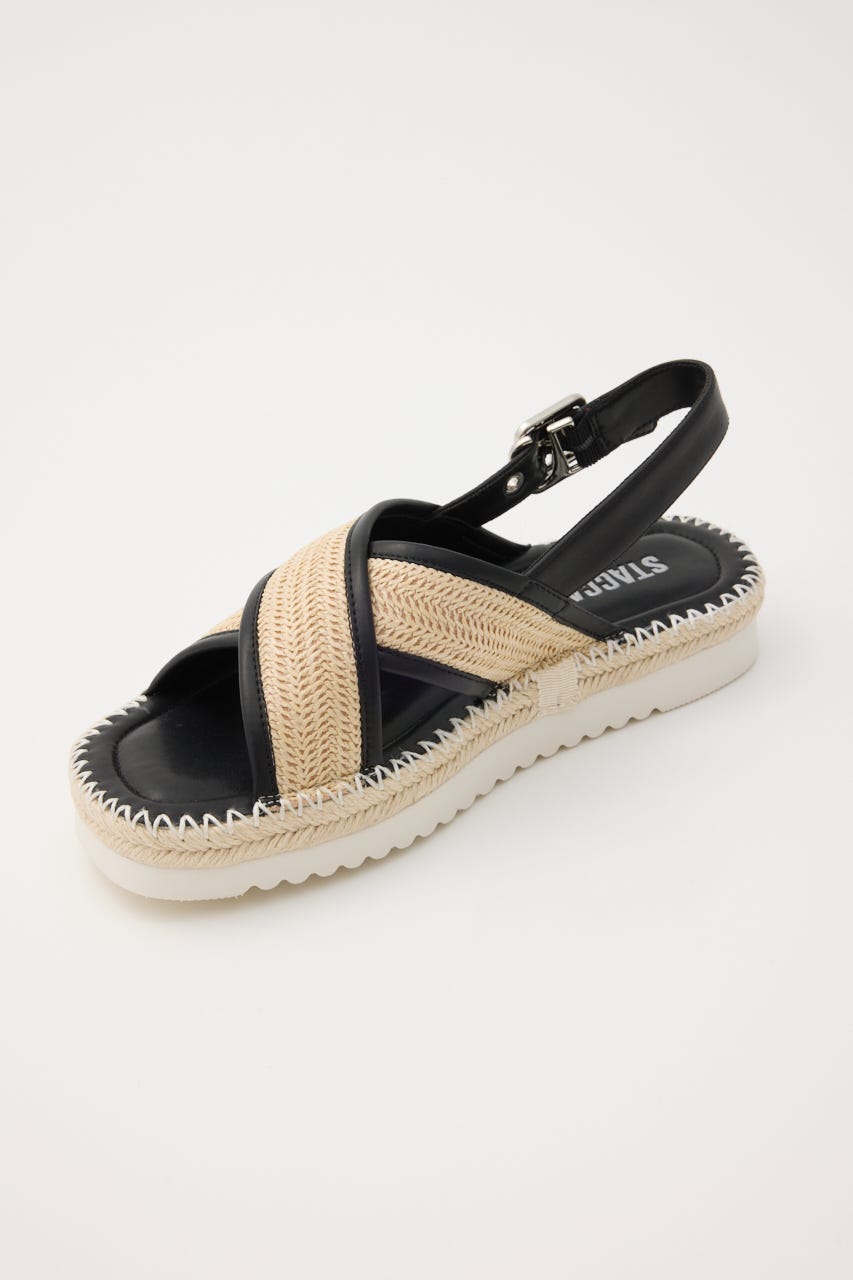 アランクロスプラットフォームサンダル BLK 22.0cm