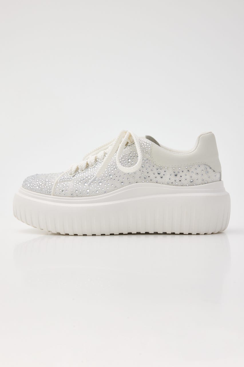 ラメッシュライトハイスリッポン 柄WHT 24.0cm