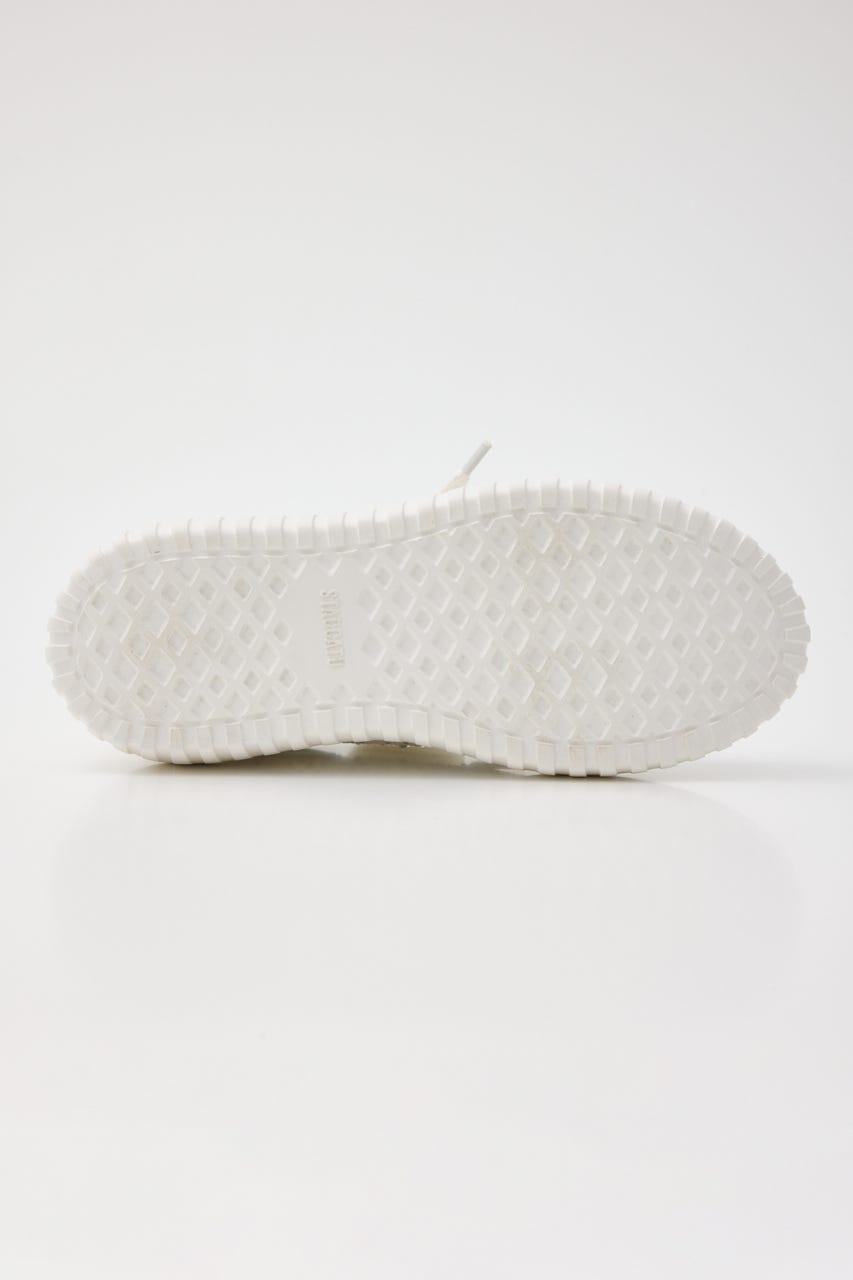 ラメッシュライトハイスリッポン 柄WHT 24.0cm