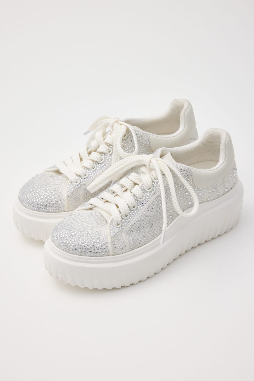 ラメッシュライトハイスリッポン 柄WHT 24.0cm