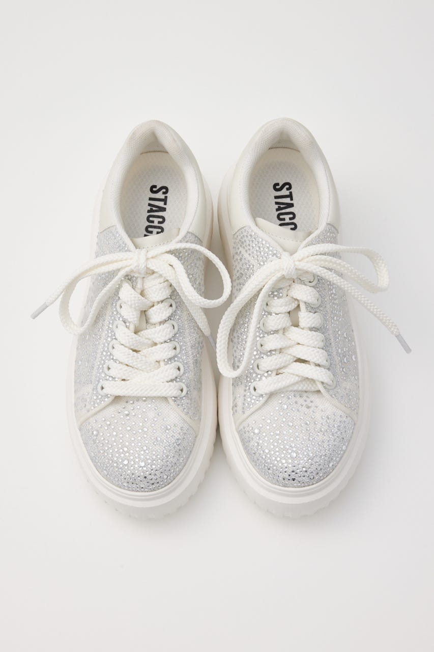 ラメッシュライトハイスリッポン 柄WHT 24.0cm