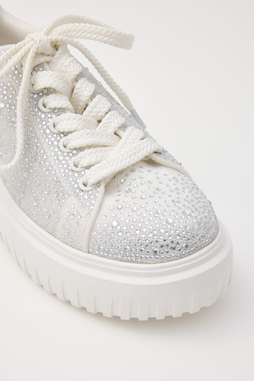ラメッシュライトハイスリッポン 柄WHT 24.0cm