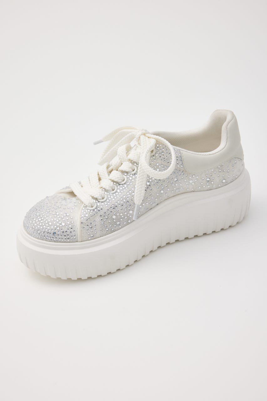 ラメッシュライトハイスリッポン 柄WHT 24.0cm