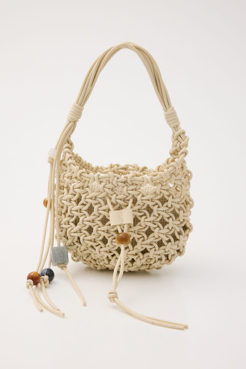 ストロー2wayハンドバッグ ECRU FREE