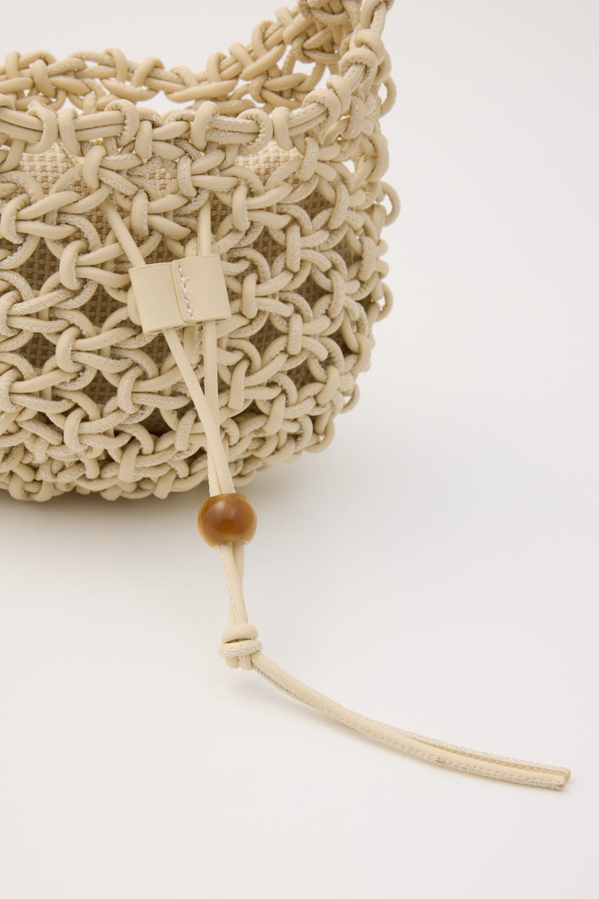 ストロー2wayハンドバッグ ECRU FREE