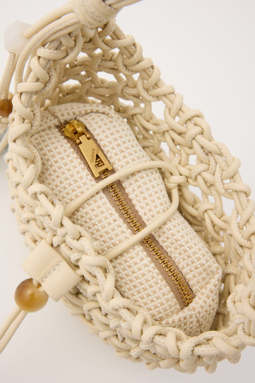 ストロー2wayハンドバッグ ECRU FREE