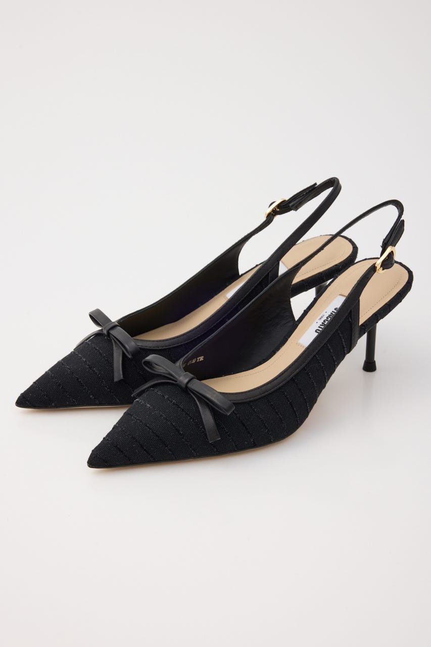 リーベバックスリングパンプス BLK 24.5cm