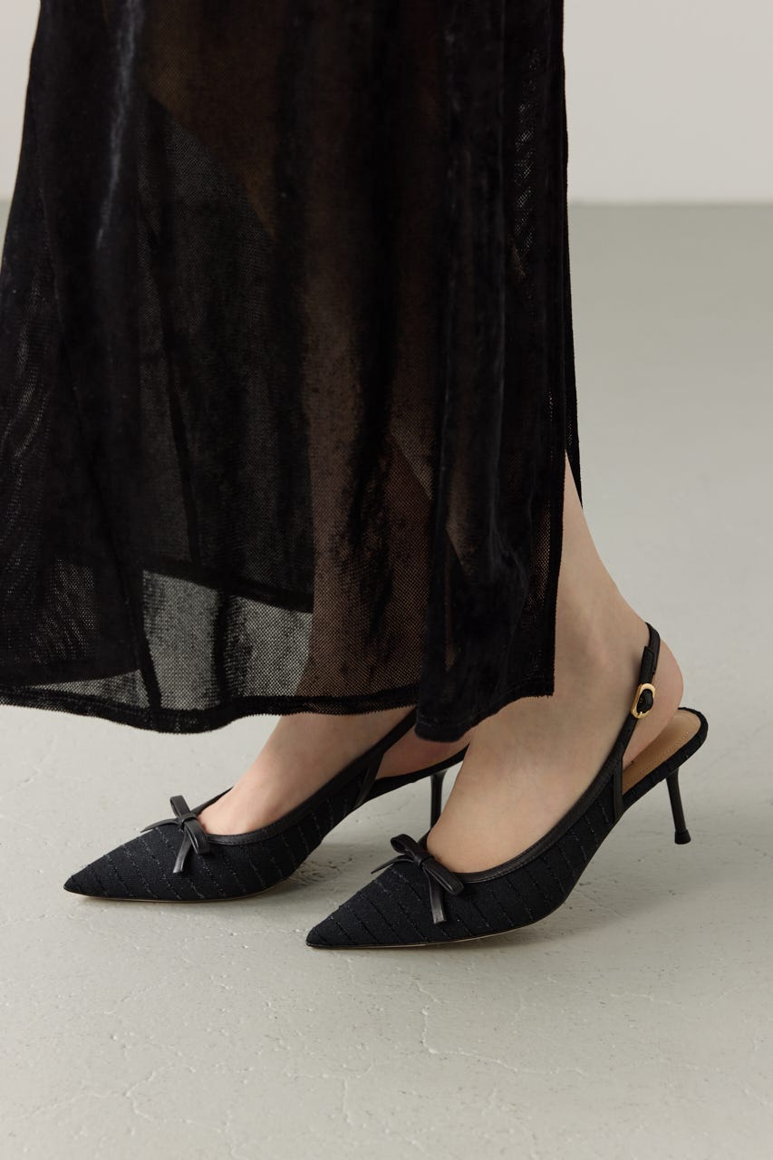 リーベバックスリングパンプス BLK 24.5cm