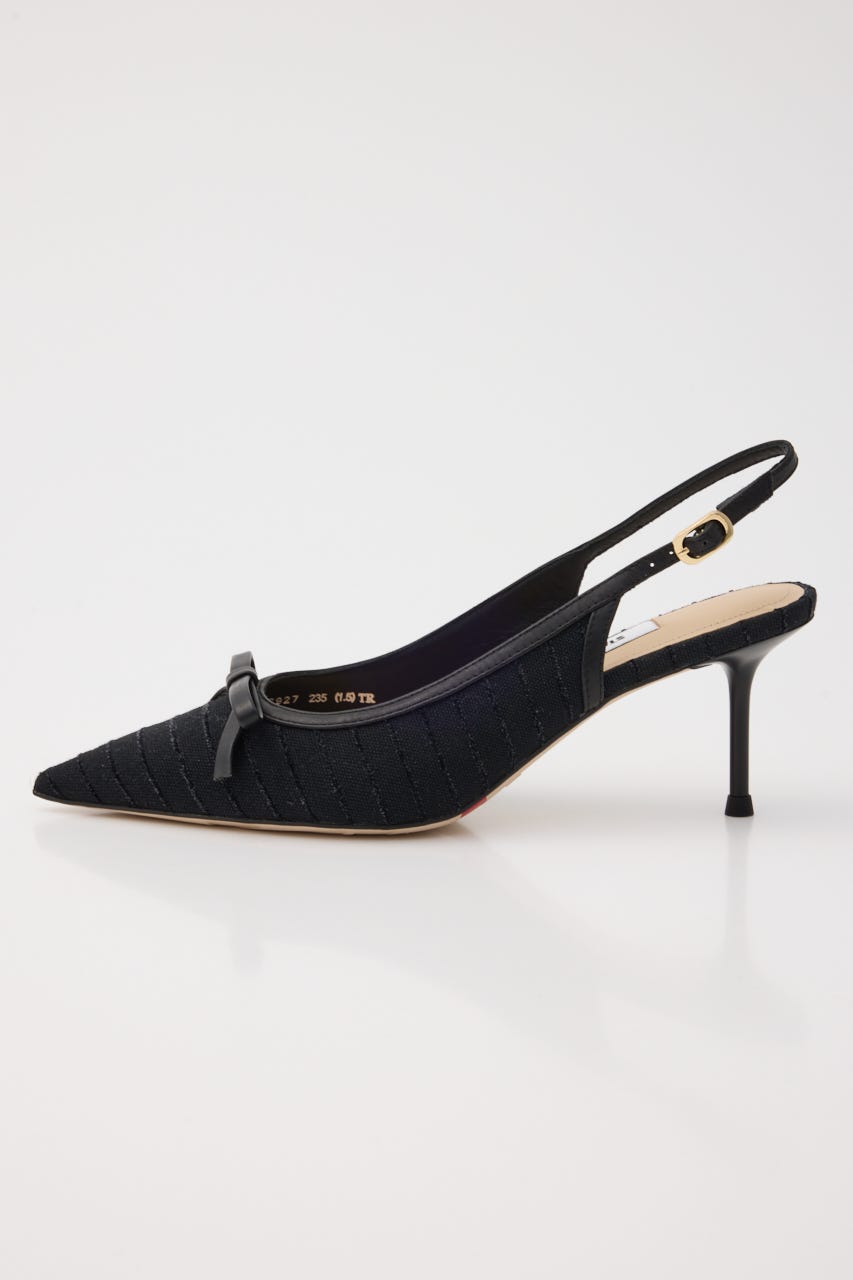 リーベバックスリングパンプス BLK 24.5cm