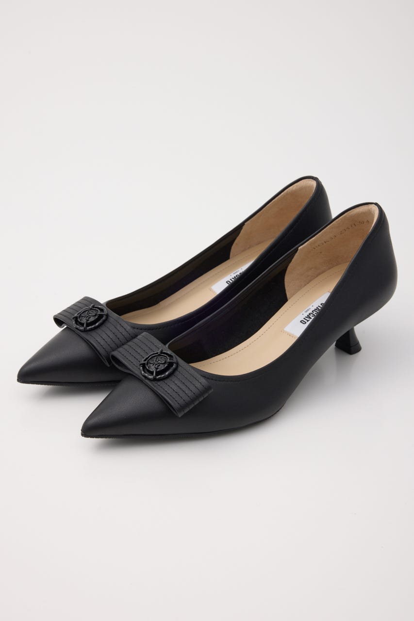 ラニーキトゥンヒールパンプス BLK 24.0cm