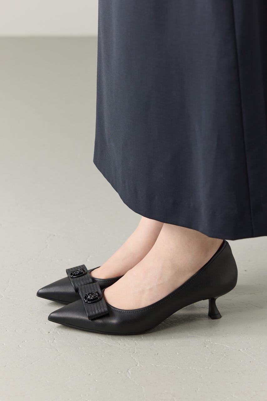 ラニーキトゥンヒールパンプス BLK 24.0cm