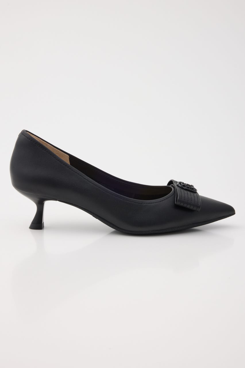 ラニーキトゥンヒールパンプス BLK 24.0cm
