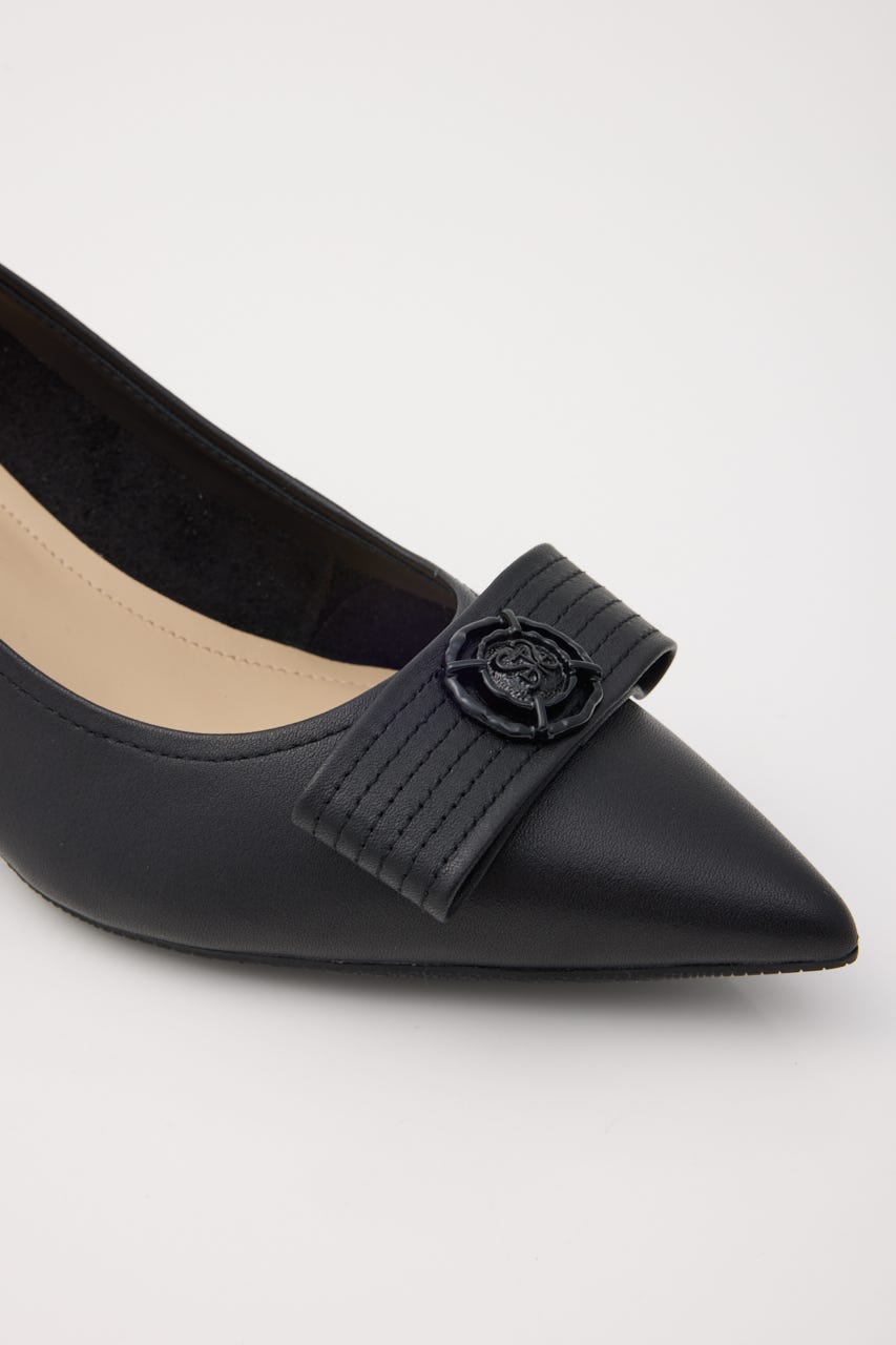 ラニーキトゥンヒールパンプス BLK 24.0cm