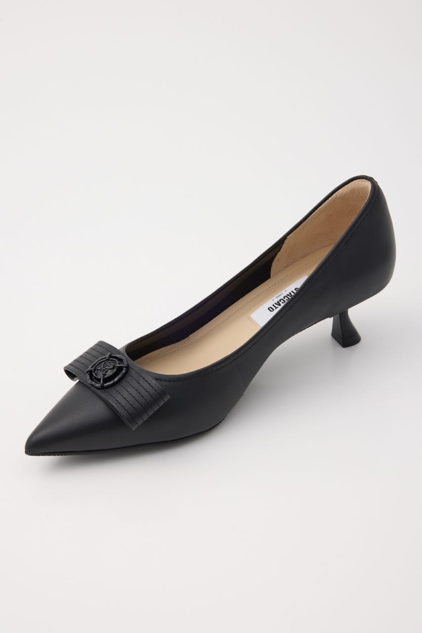 ラニーキトゥンヒールパンプス BLK 24.0cm