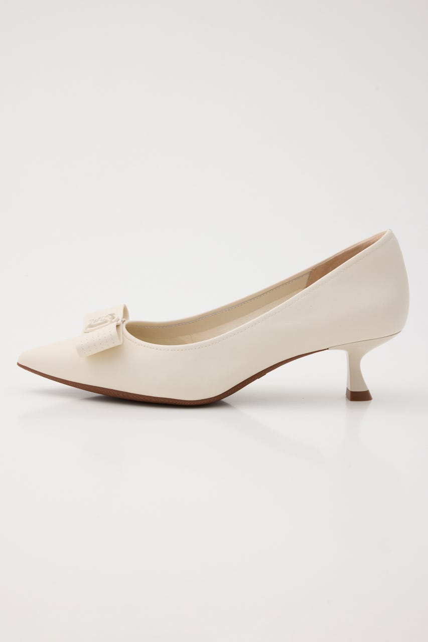 ラニーキトゥンヒールパンプス WHT 23.0cm